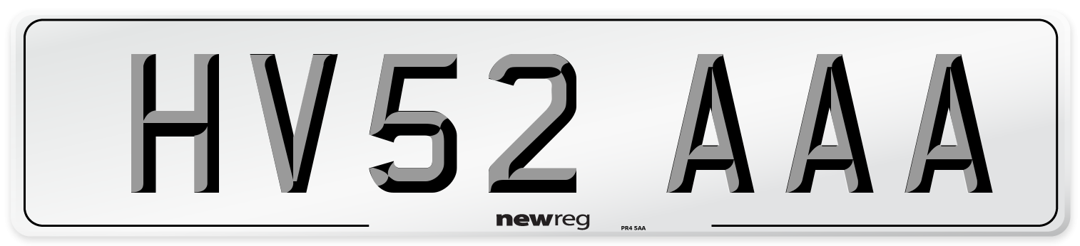HV52 AAA Number Plate from New Reg